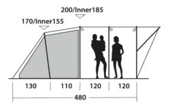 Outwell Lawndale 500 Tent -Cheap Cook N Camp Store 111163 lawndale 500 drawing other4