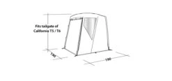 Easy Camp Crowford Rear Tailgate Awning -Cheap Cook N Camp Store 120380 Crowford Drawing Perspective2