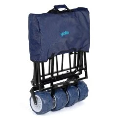 Yello Folding Beach Trolley 8 Yello Folding Beach Trolley -Cheap Cook N Camp Store BGG1675 yello foldable trolley blue folded 3quarter copy