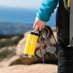 Klean Kanteen Insulated TK Wide With Café Cap 355ml - Berry -Cheap Cook N Camp Store K12TKWPCC BC hand rocks lifestyle