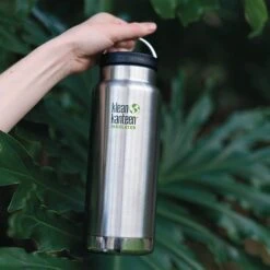 Klean Kanteen Insulated TK Wide With Café Cap 473ml - Black -Cheap Cook N Camp Store K32TKWSSL BS 32oz bottle insulated hand trees lifestyle