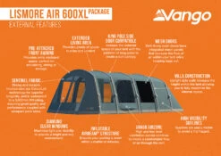 Vango Lismore Air 600XL Tent Package -Cheap Cook N Camp Store Lismore Air 600XL Package
