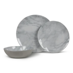 Kampa Marble 12 Piece Melamine Dinner Set