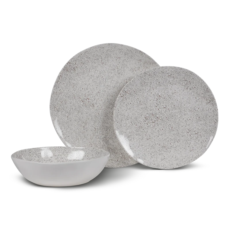 Kampa Natural Stone 12 Piece Melamine Dinner Set 1 Kampa Natural Stone 12 Piece Melamine Dinner Set