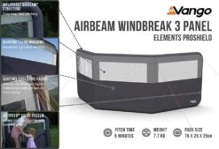 Vango Airbeam Windbreak 3 Panel (Elements Proshield) -Cheap Cook N Camp Store airbeam windbreak 3 panel elements proshield high res