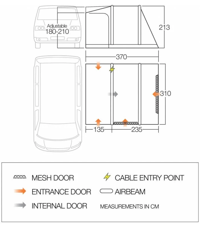 Vango Kela V Low Air Away Drive Away Awning 2 Vango Kela V Low Air Away Drive Away Awning - Image 2